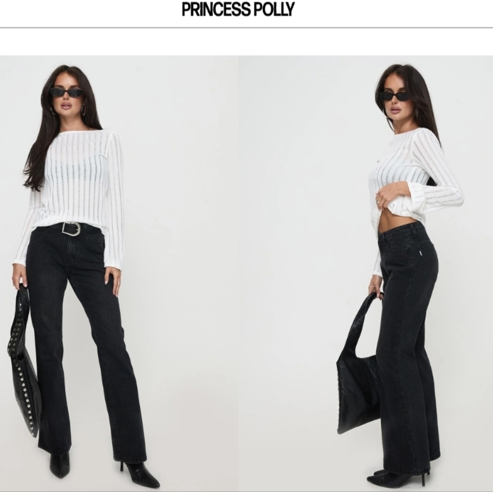 Princess Polly Black Flare Jeans